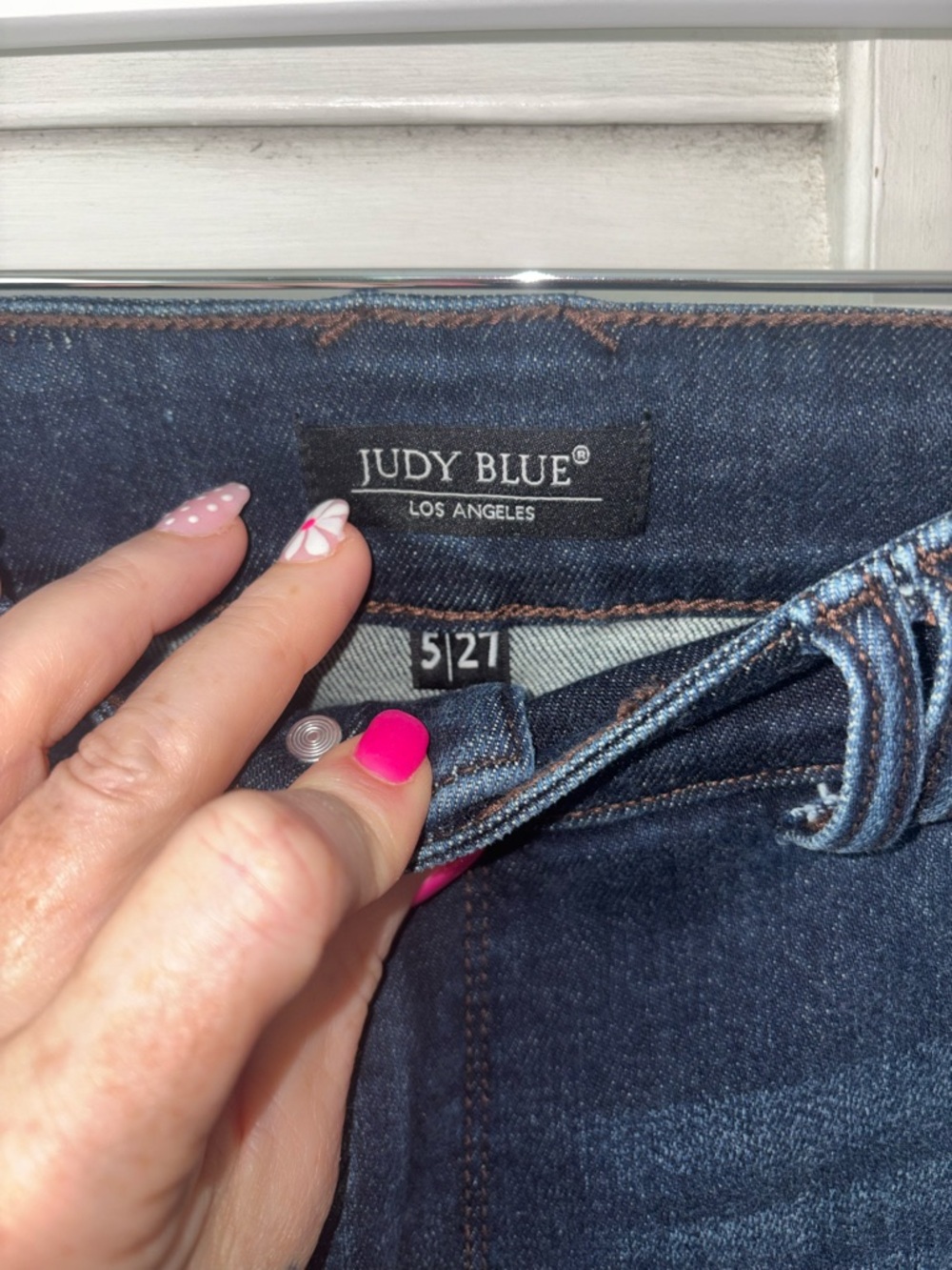 Judy Blue High Waist Wide Leg Jeans 5/27 Double Button Medium Wash 90s - Picture 3 of 7